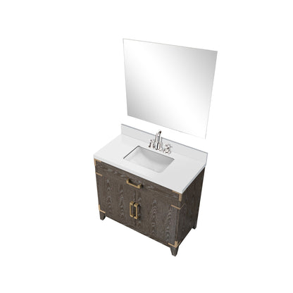 Laurel 36 in W x 22 in D Brown Oak Single Bath Vanity