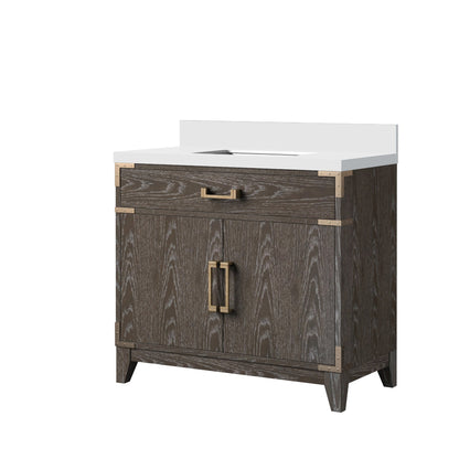 Laurel 36 in W x 22 in D Brown Oak Single Bath Vanity
