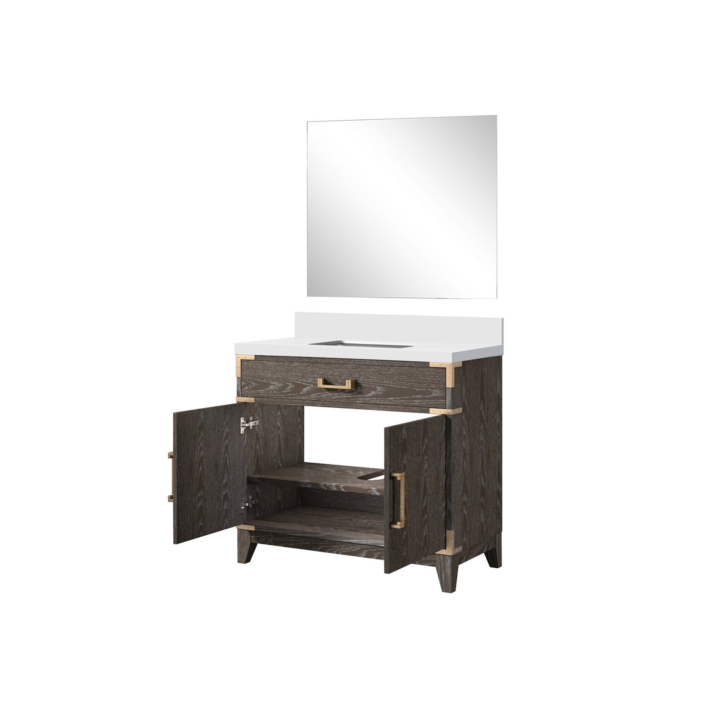 Laurel 36 in W x 22 in D Brown Oak Single Bath Vanity