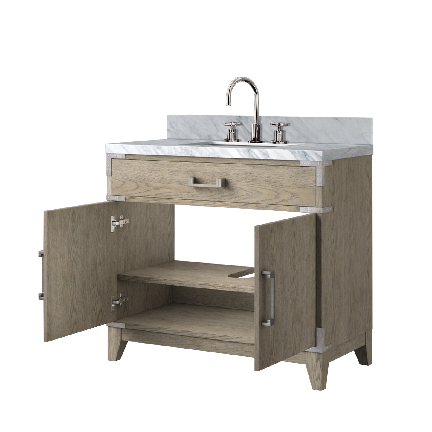 Laurel 36 in W x 22 in D Grey Oak Single Bath Vanity
