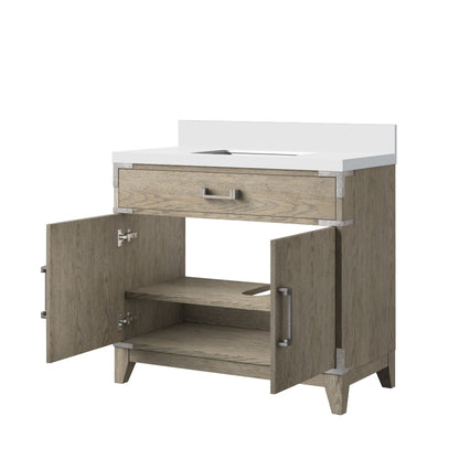 Laurel 36 in W x 22 in D Grey Oak Single Bath Vanity