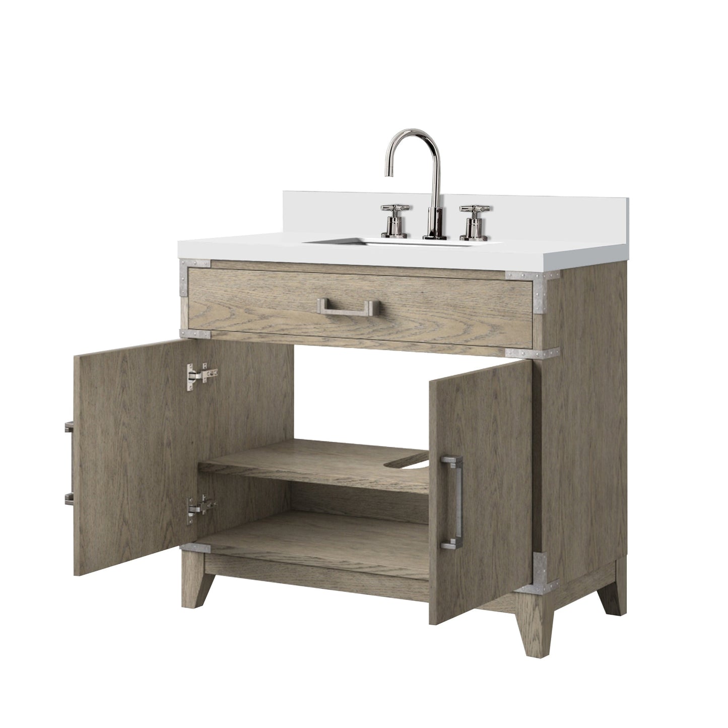 Laurel 36 in W x 22 in D Grey Oak Single Bath Vanity