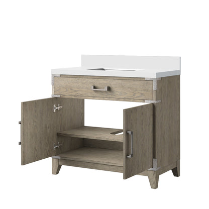 Laurel 36 in W x 22 in D Grey Oak Single Bath Vanity