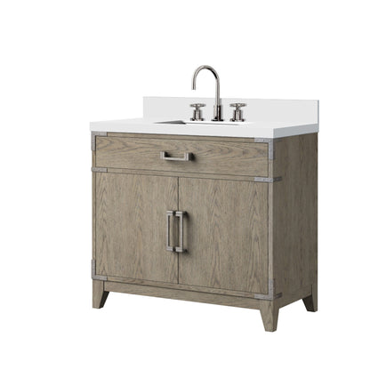 Laurel 36 in W x 22 in D Grey Oak Single Bath Vanity