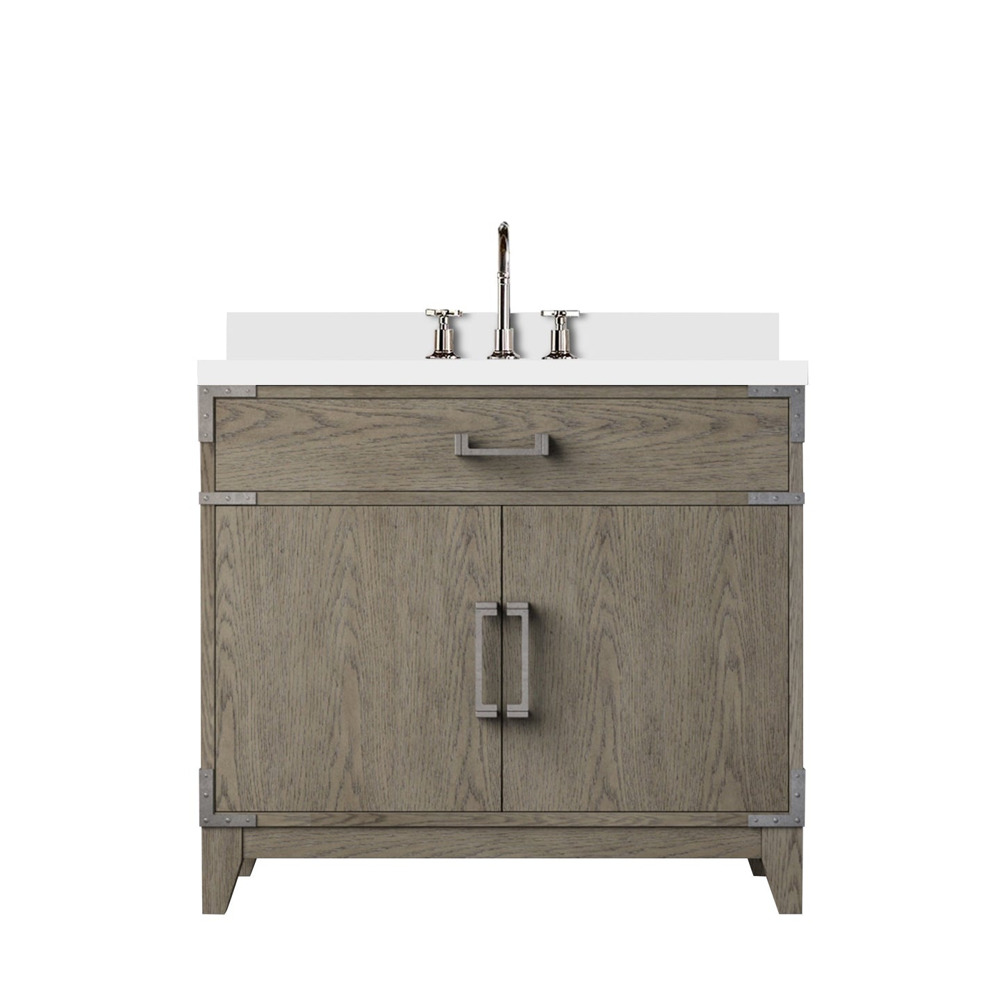 Laurel 36 in W x 22 in D Grey Oak Single Bath Vanity