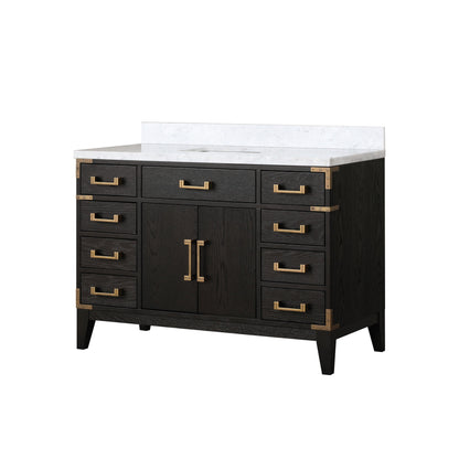Laurel 48 in W x 22 in D Black Oak Single Bath Vanity