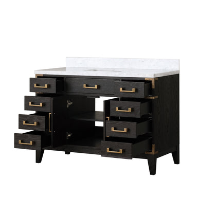 Laurel 48 in W x 22 in D Black Oak Single Bath Vanity