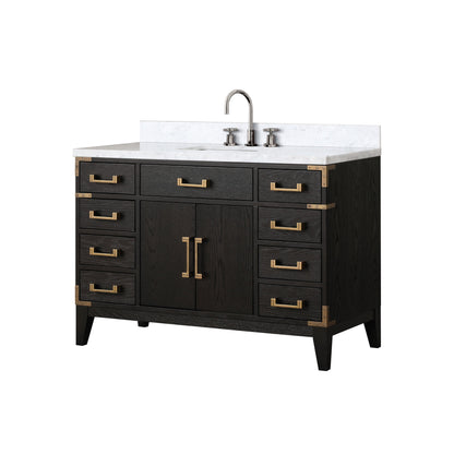 Laurel 48 in W x 22 in D Black Oak Single Bath Vanity
