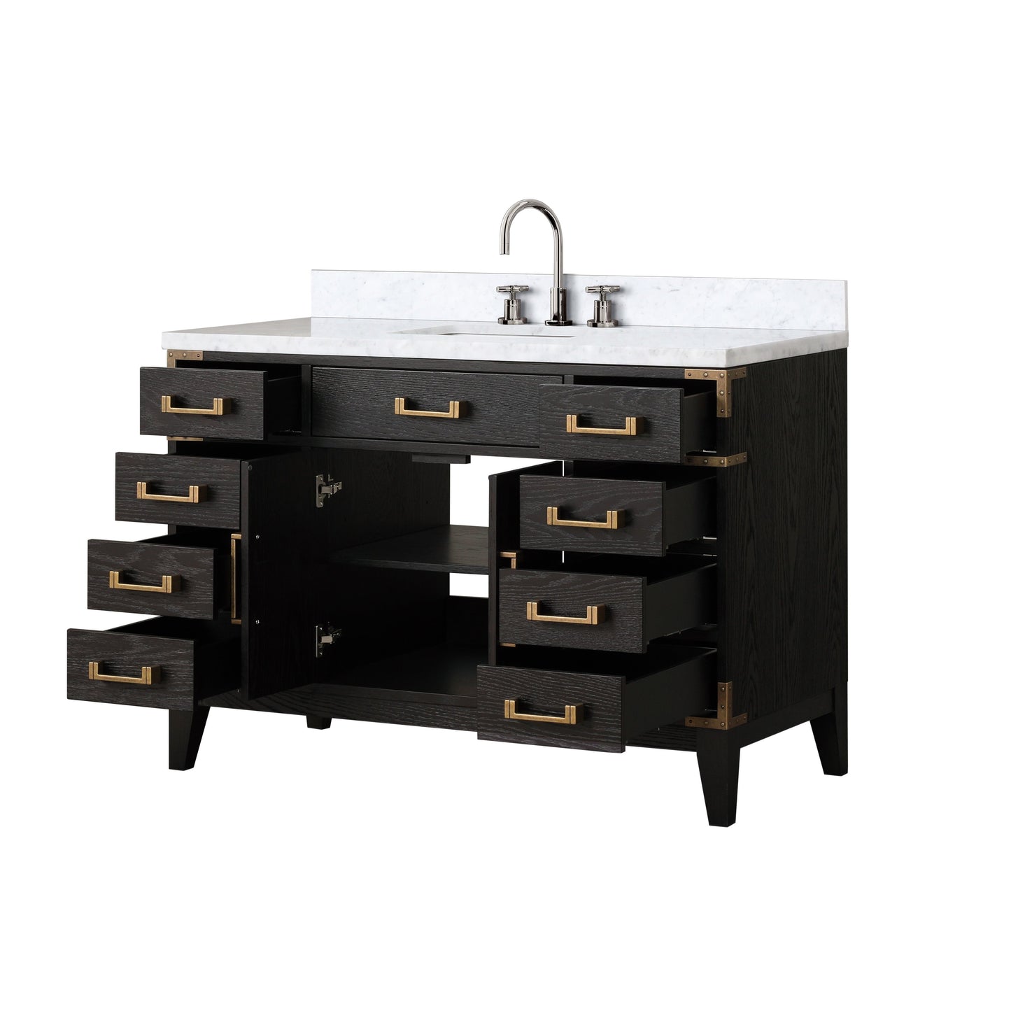 Laurel 48 in W x 22 in D Black Oak Single Bath Vanity