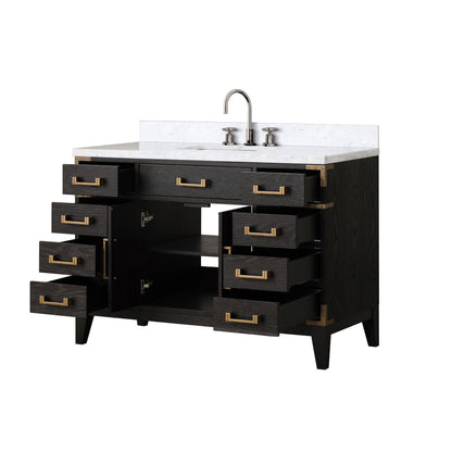 Laurel 48 in W x 22 in D Black Oak Single Bath Vanity
