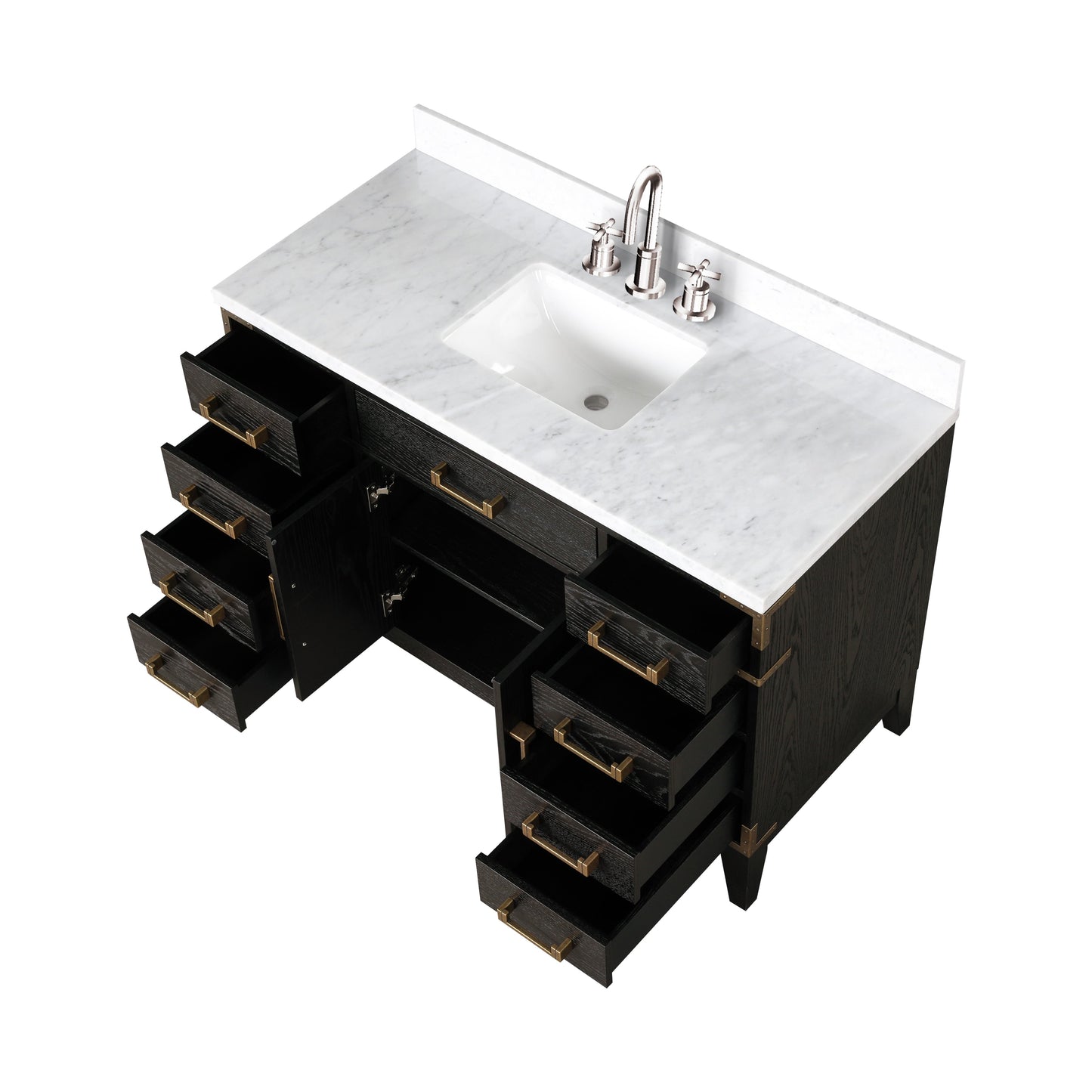 Laurel 48 in W x 22 in D Black Oak Single Bath Vanity