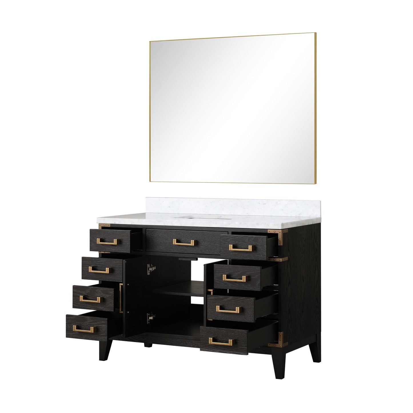 Laurel 48 in W x 22 in D Black Oak Single Bath Vanity