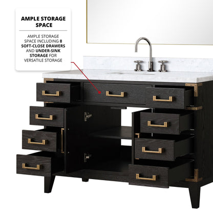 Laurel 48 in W x 22 in D Black Oak Single Bath Vanity