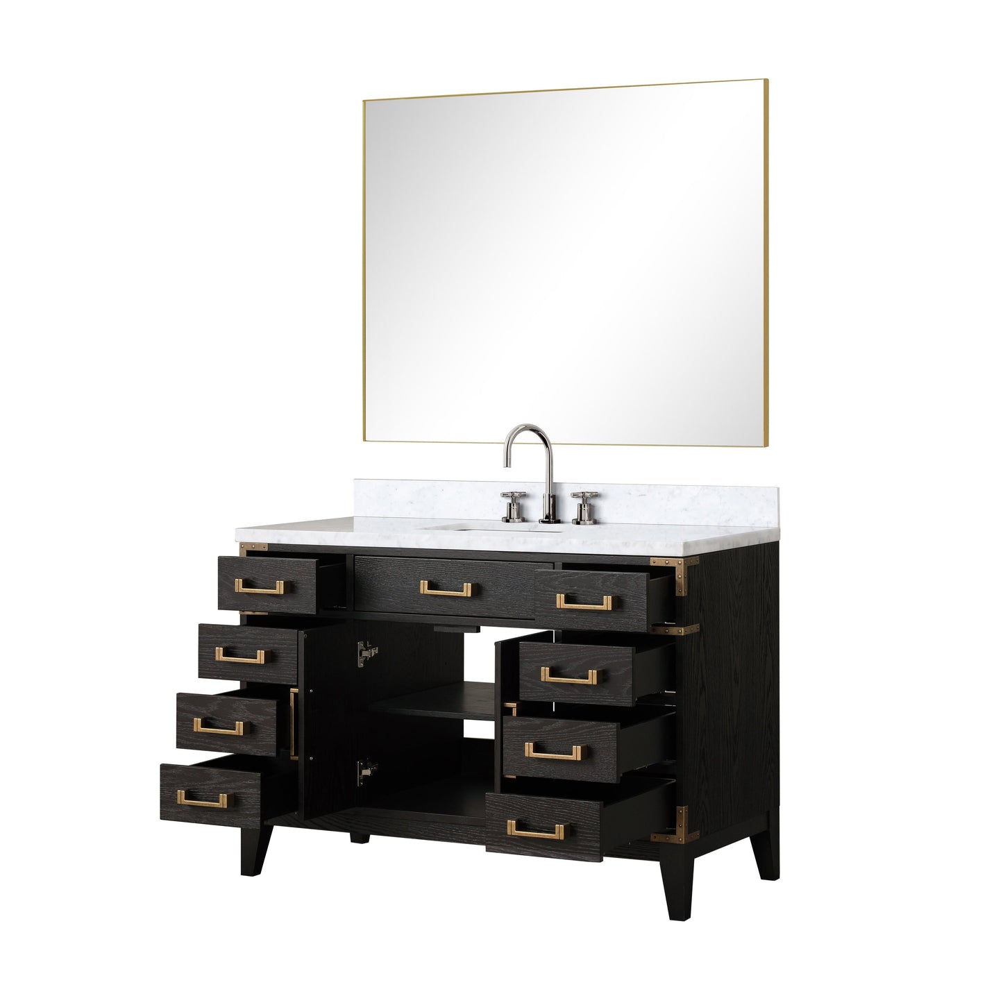 Laurel 48 in W x 22 in D Black Oak Single Bath Vanity
