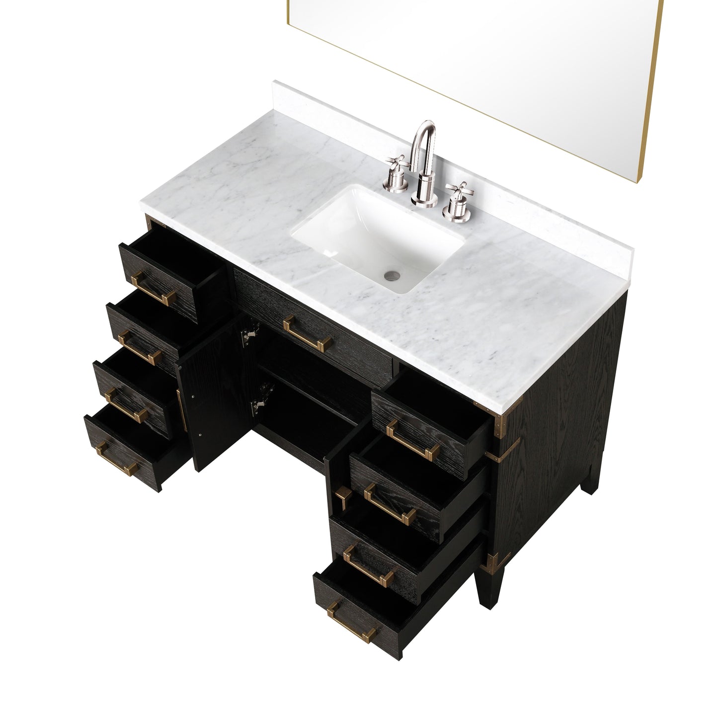 Laurel 48 in W x 22 in D Black Oak Single Bath Vanity
