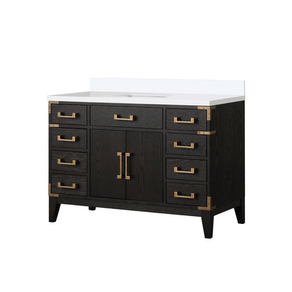 Laurel 48 in W x 22 in D Black Oak Single Bath Vanity