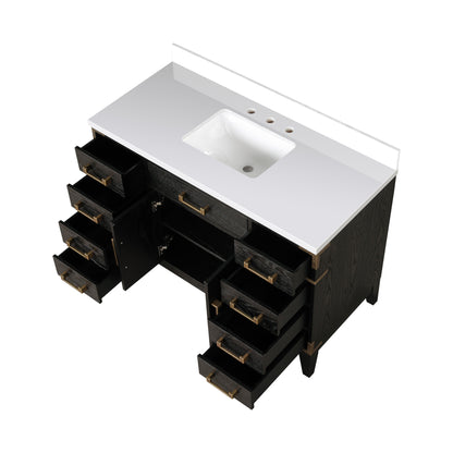 Laurel 48 in W x 22 in D Black Oak Single Bath Vanity