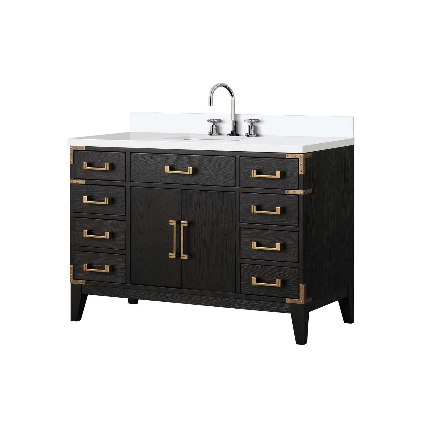 Laurel 48 in W x 22 in D Black Oak Single Bath Vanity