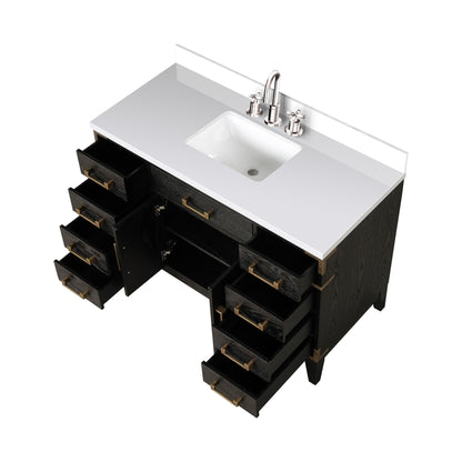 Laurel 48 in W x 22 in D Black Oak Single Bath Vanity