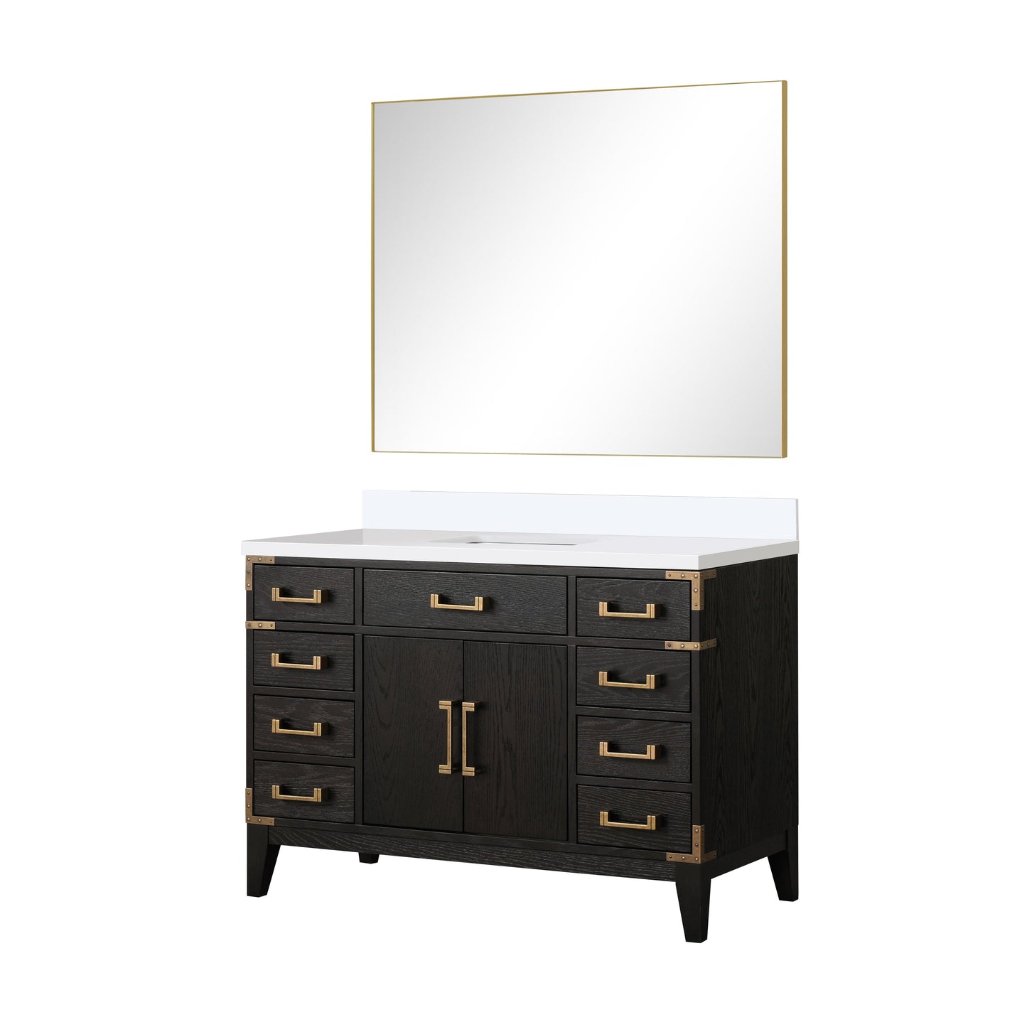 Laurel 48 in W x 22 in D Black Oak Single Bath Vanity