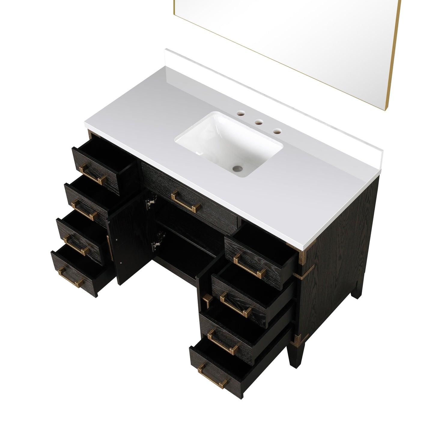 Laurel 48 in W x 22 in D Black Oak Single Bath Vanity