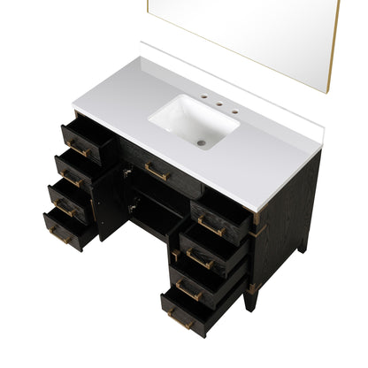 Laurel 48 in W x 22 in D Black Oak Single Bath Vanity