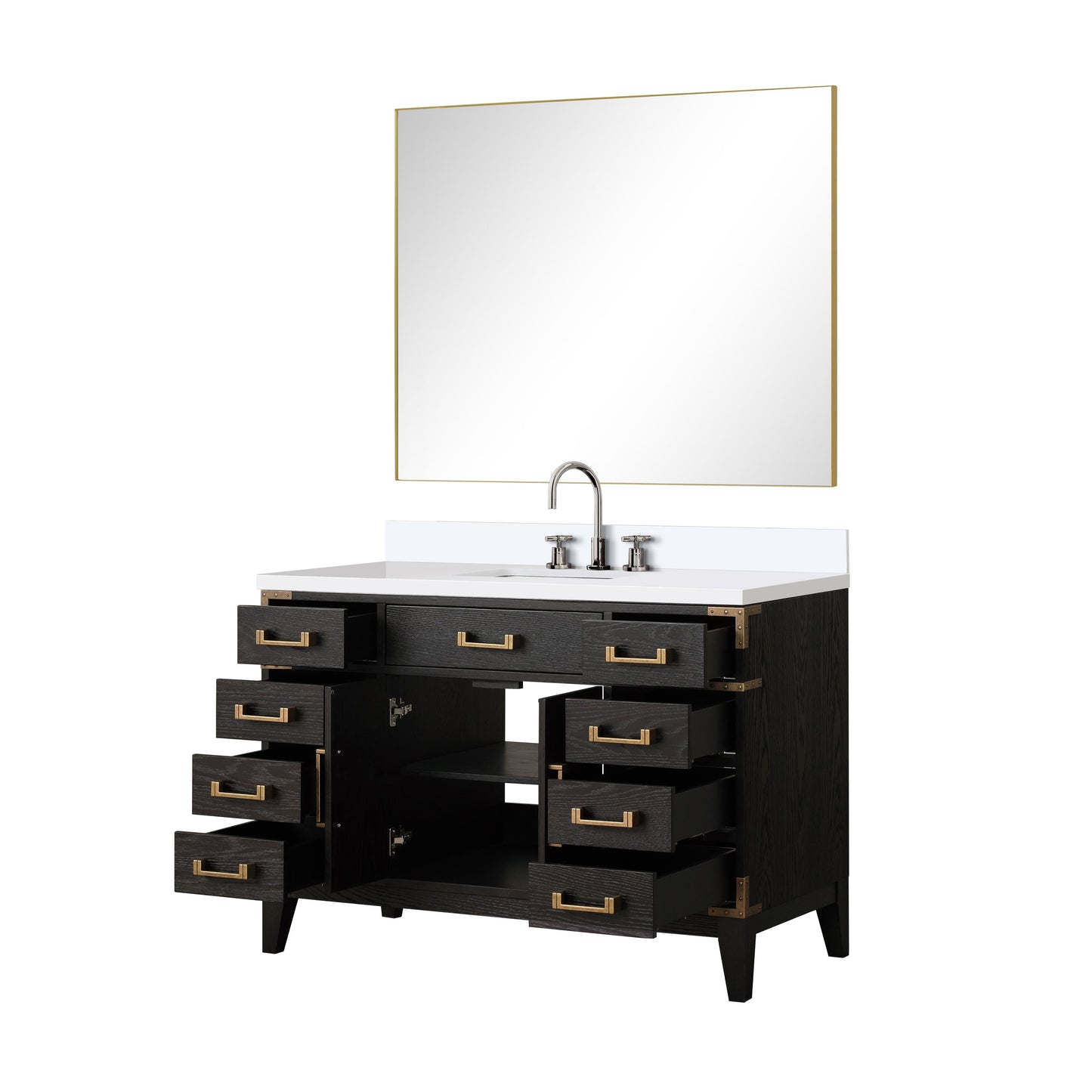Laurel 48 in W x 22 in D Black Oak Single Bath Vanity