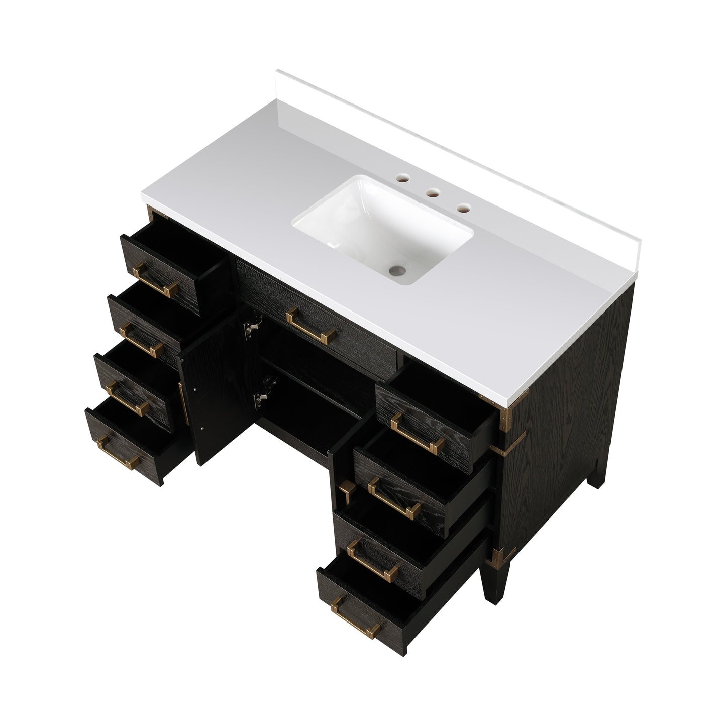 Laurel 48 in W x 22 in D Black Oak Single Bath Vanity