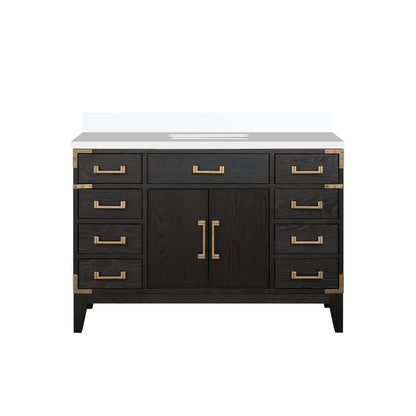 Laurel 48 in W x 22 in D Black Oak Single Bath Vanity