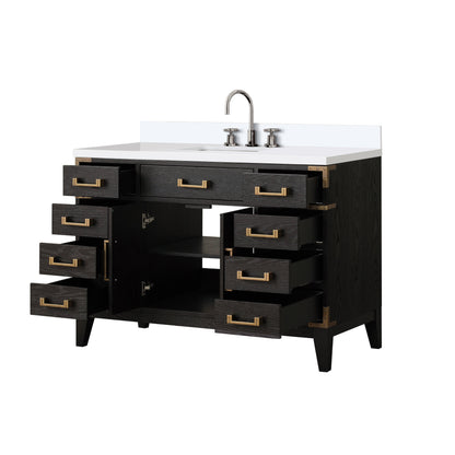 Laurel 48 in W x 22 in D Black Oak Single Bath Vanity