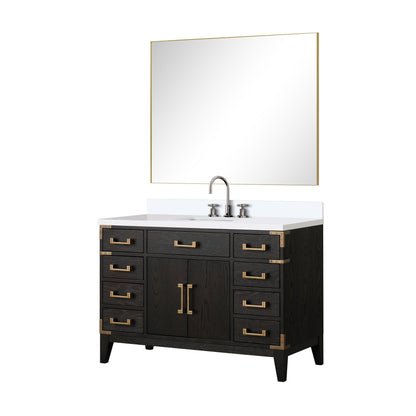 Laurel 48 in W x 22 in D Black Oak Single Bath Vanity