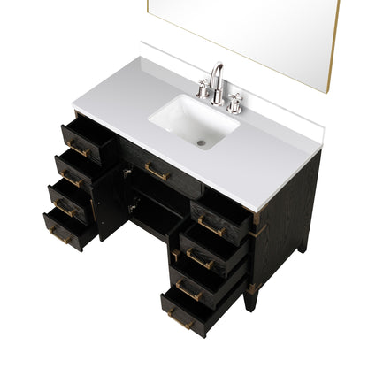 Laurel 48 in W x 22 in D Black Oak Single Bath Vanity