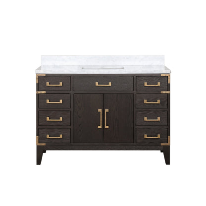 Laurel 48 in W x 22 in D Brown Oak Single Bath Vanity