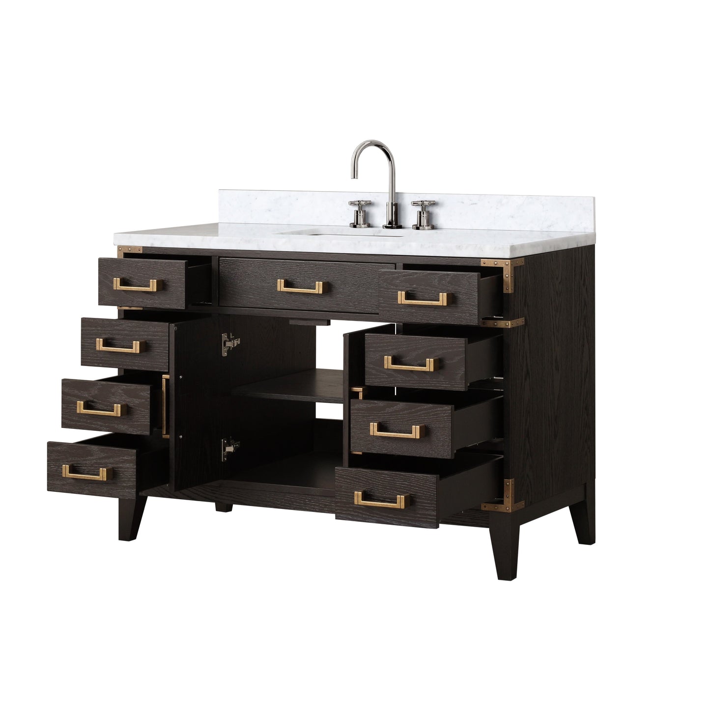 Laurel 48 in W x 22 in D Brown Oak Single Bath Vanity