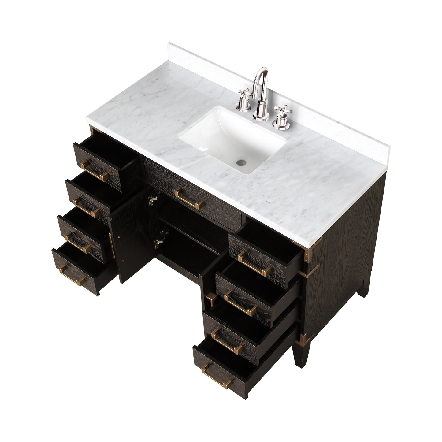 Laurel 48 in W x 22 in D Brown Oak Single Bath Vanity