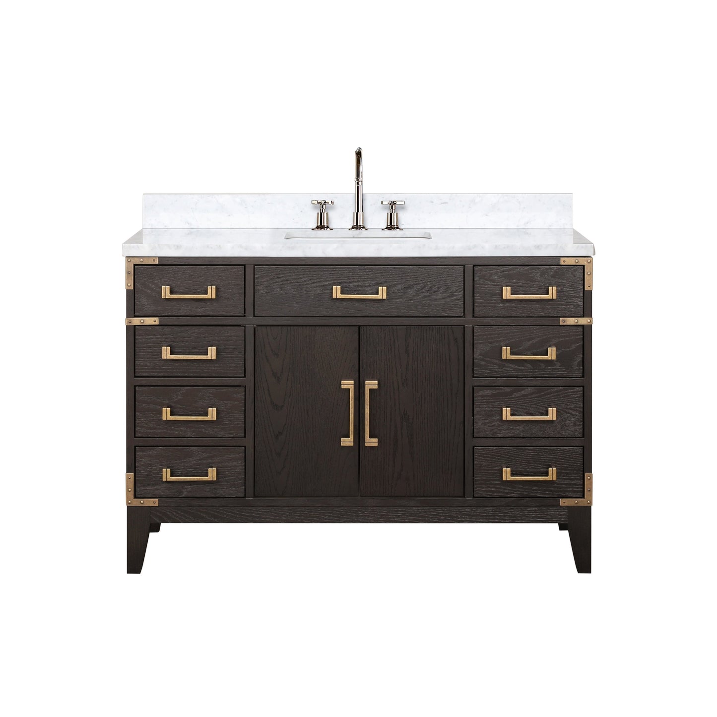 Laurel 48 in W x 22 in D Brown Oak Single Bath Vanity