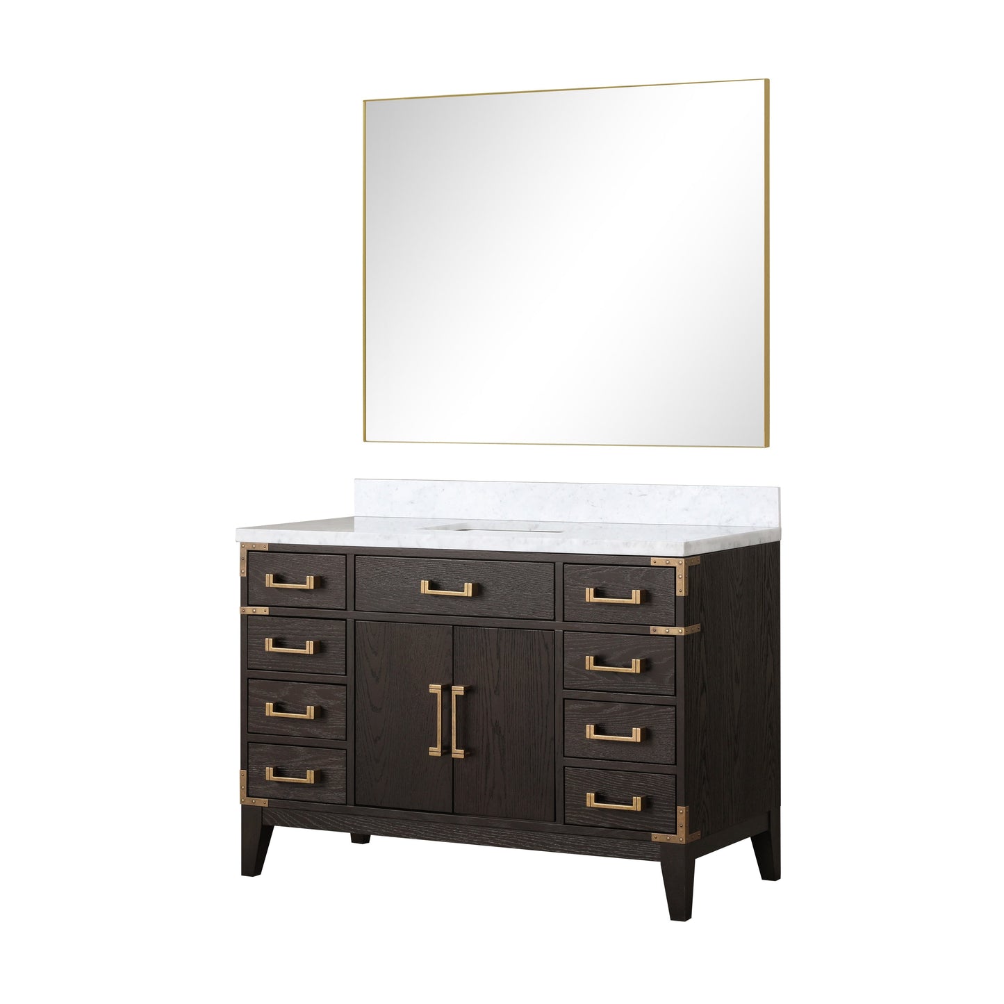 Laurel 48 in W x 22 in D Brown Oak Single Bath Vanity