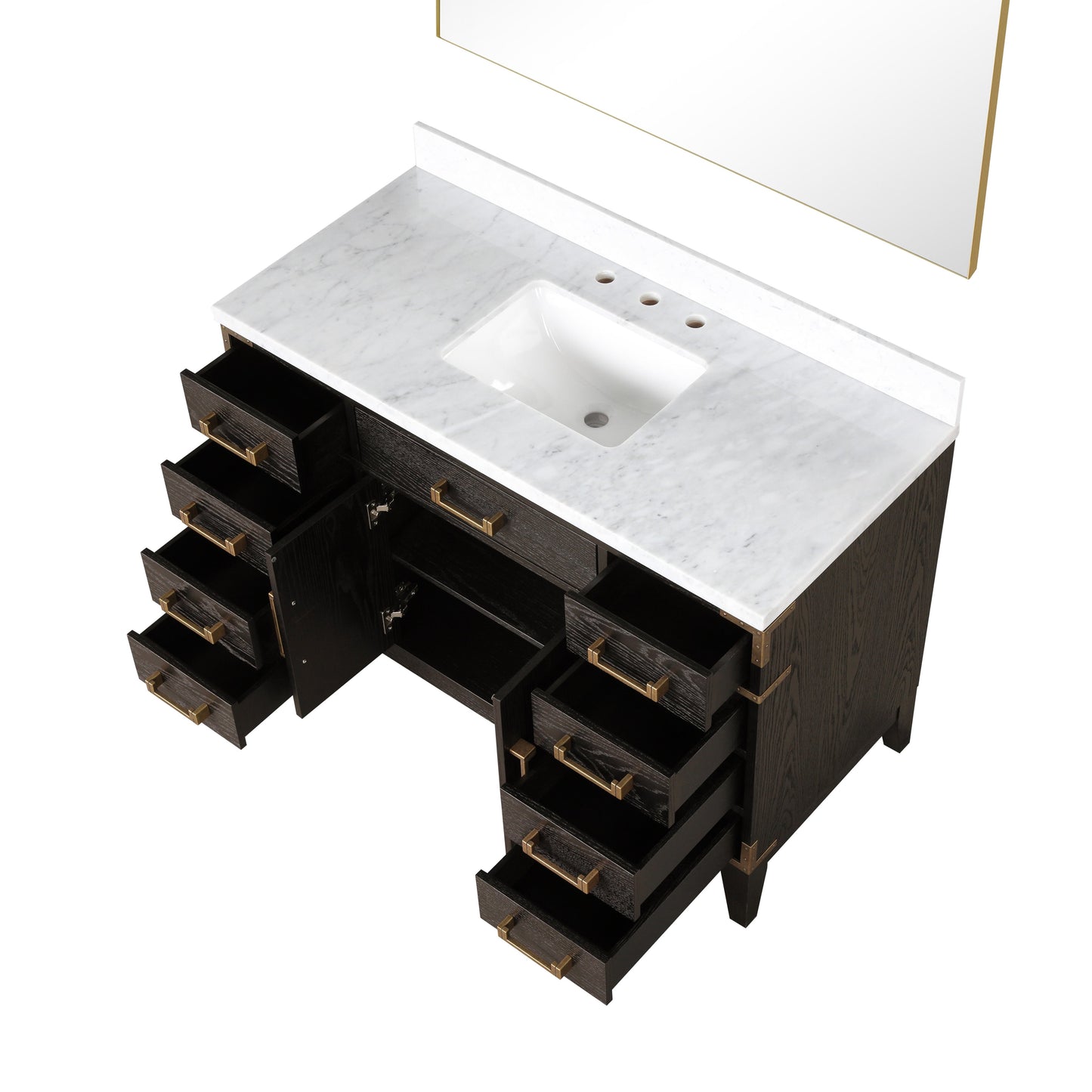 Laurel 48 in W x 22 in D Brown Oak Single Bath Vanity
