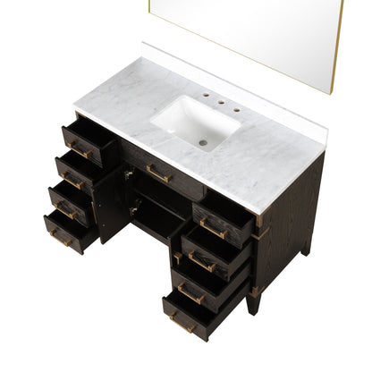 Laurel 48 in W x 22 in D Brown Oak Single Bath Vanity