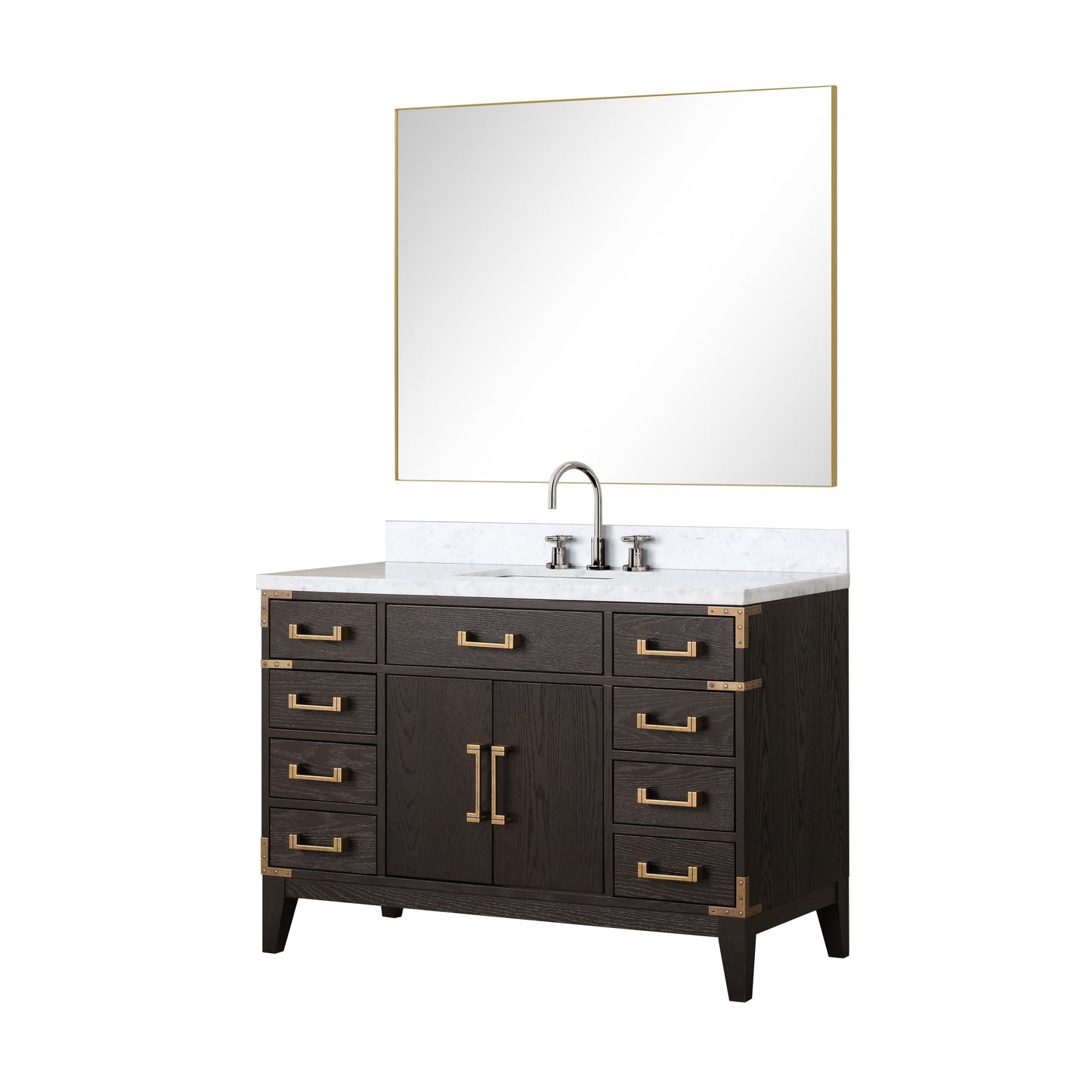 Laurel 48 in W x 22 in D Brown Oak Single Bath Vanity