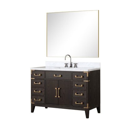 Laurel 48 in W x 22 in D Brown Oak Single Bath Vanity