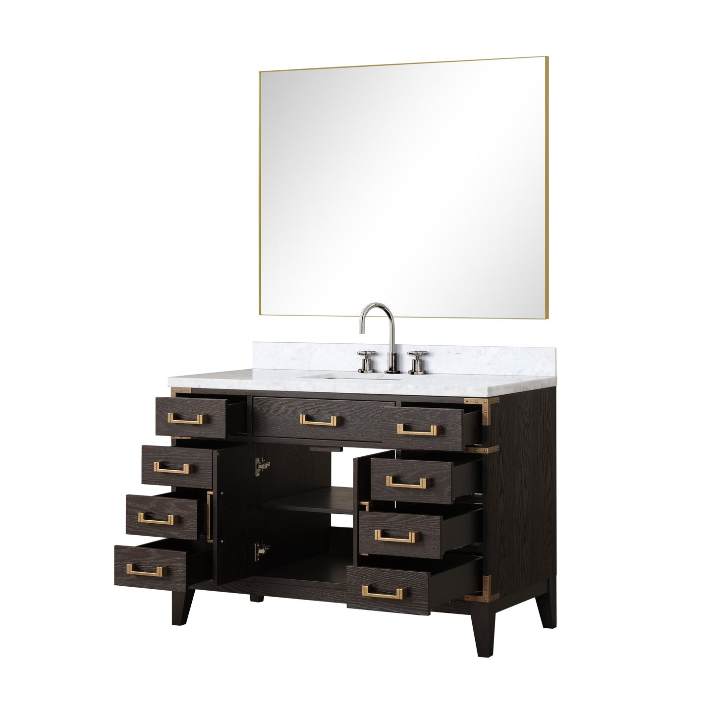 Laurel 48 in W x 22 in D Brown Oak Single Bath Vanity
