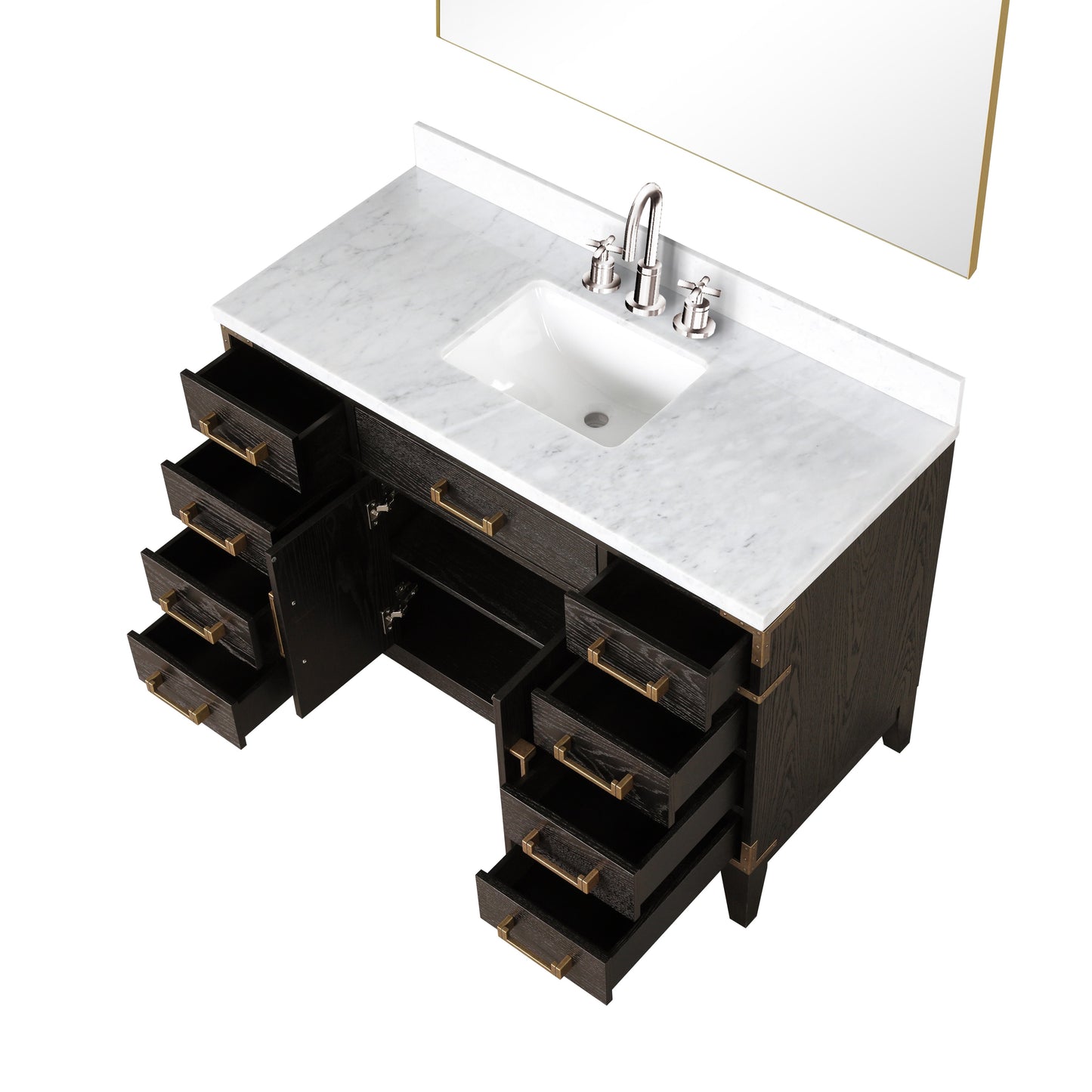 Laurel 48 in W x 22 in D Brown Oak Single Bath Vanity