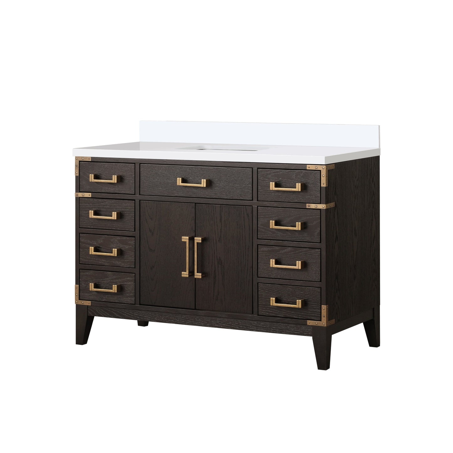 Laurel 48 in W x 22 in D Brown Oak Single Bath Vanity