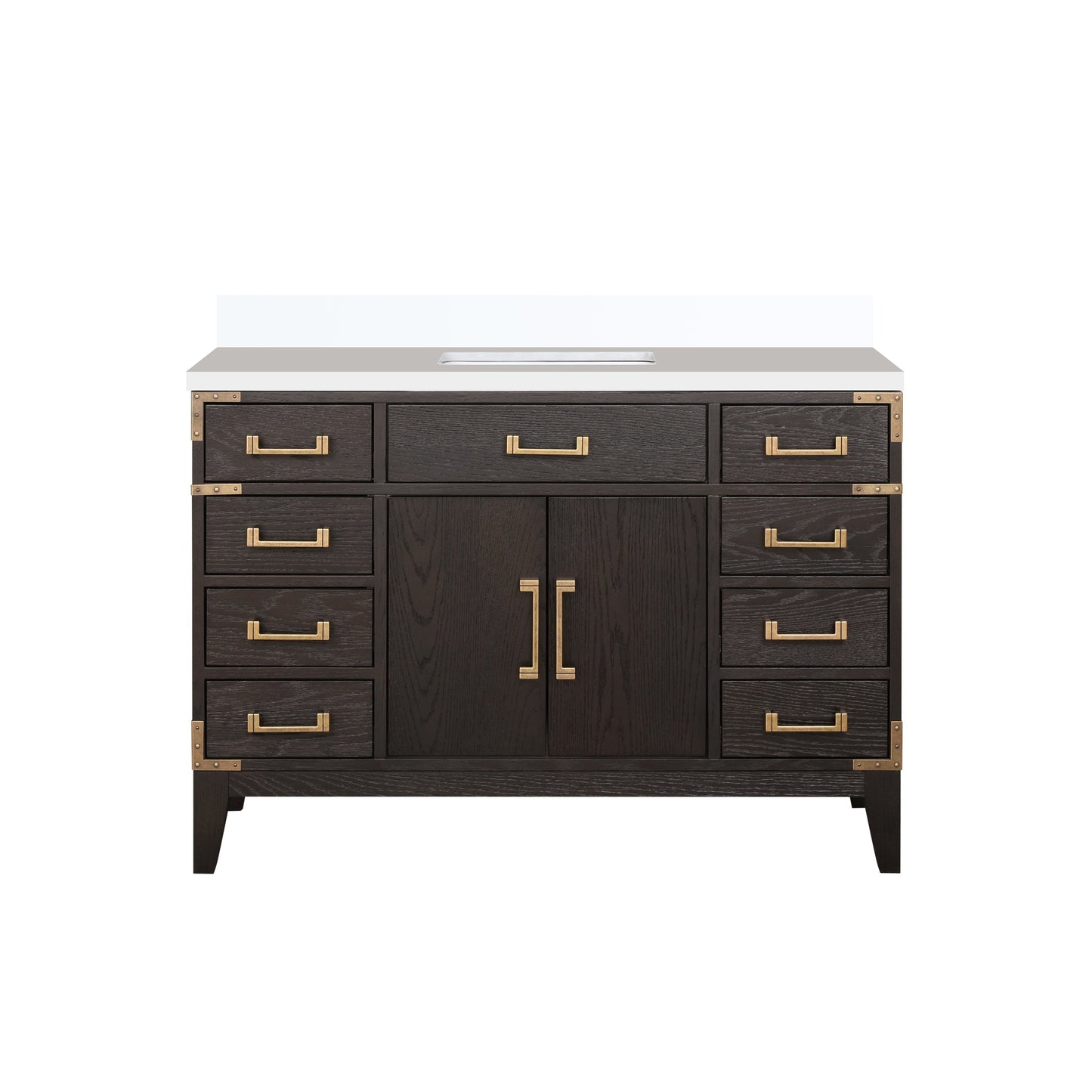 Laurel 48 in W x 22 in D Brown Oak Single Bath Vanity