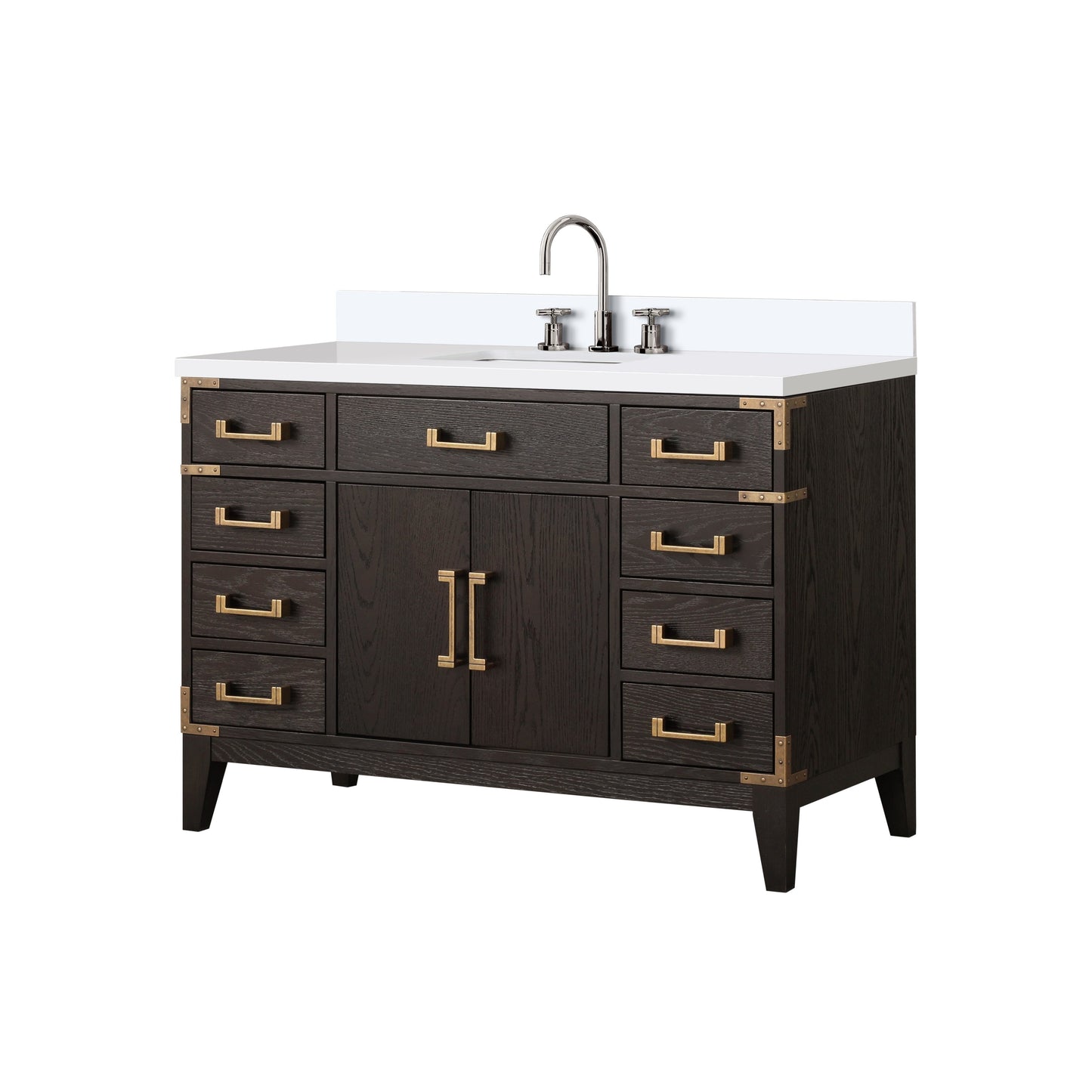 Laurel 48 in W x 22 in D Brown Oak Single Bath Vanity
