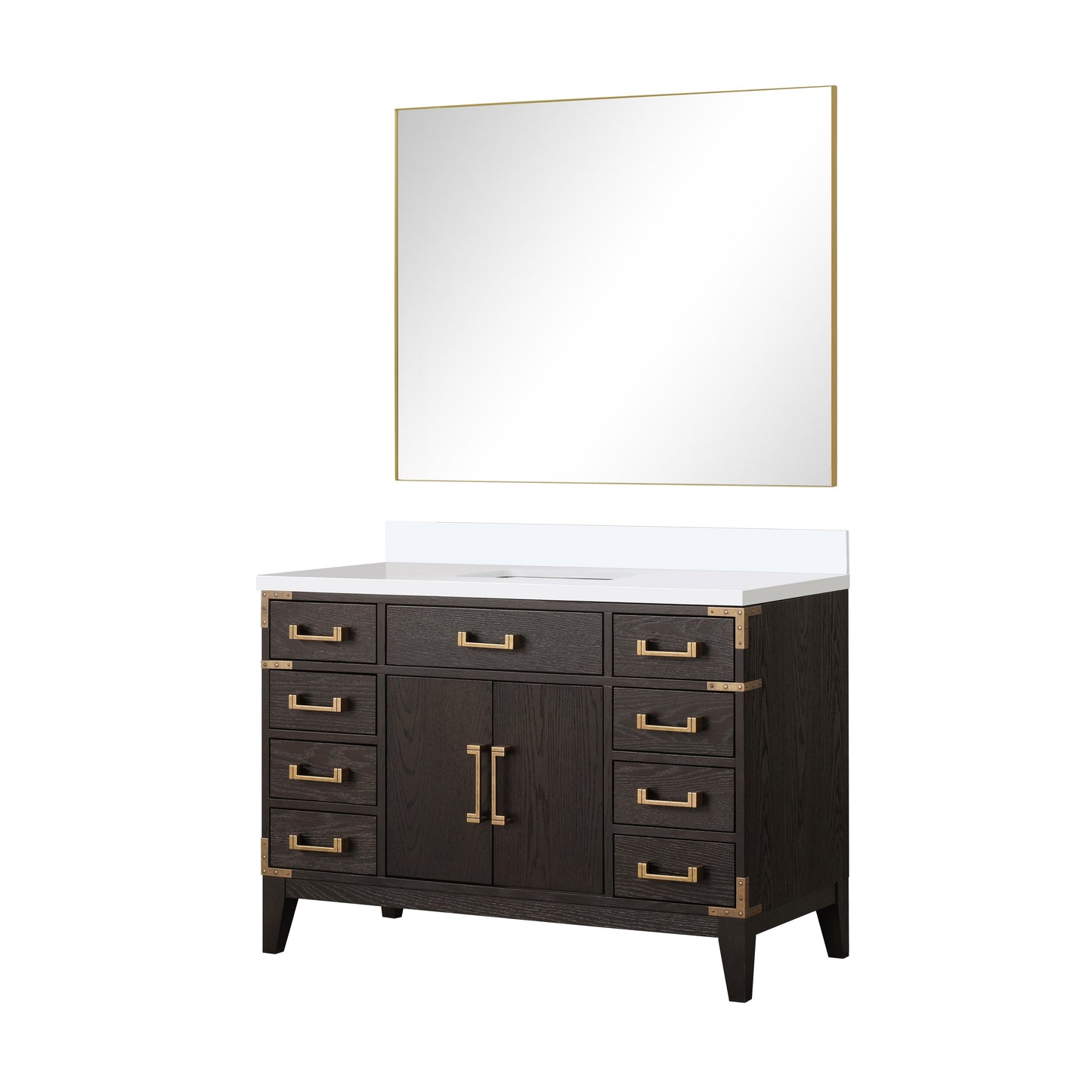 Laurel 48 in W x 22 in D Brown Oak Single Bath Vanity