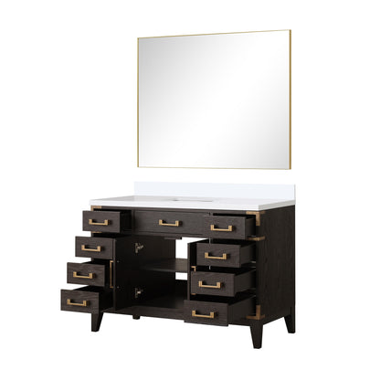 Laurel 48 in W x 22 in D Brown Oak Single Bath Vanity