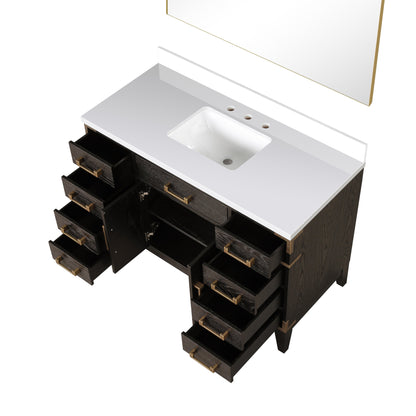 Laurel 48 in W x 22 in D Brown Oak Single Bath Vanity