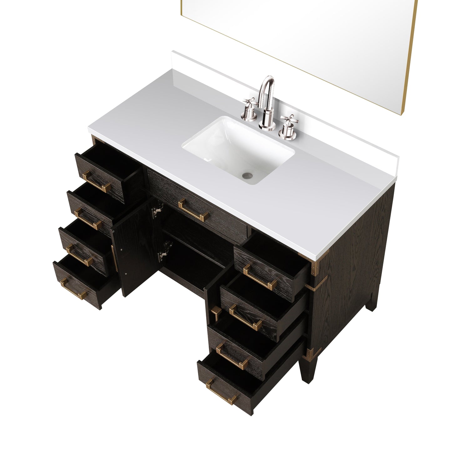 Laurel 48 in W x 22 in D Brown Oak Single Bath Vanity